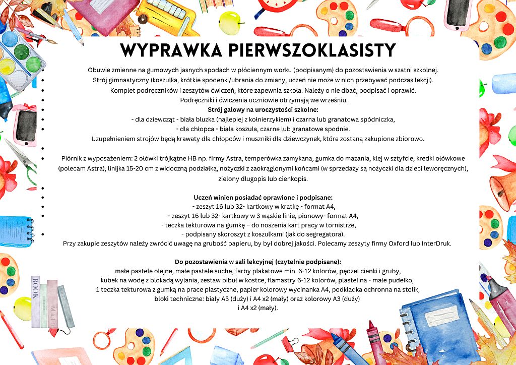 Wyprawka pierwoszklasisty
