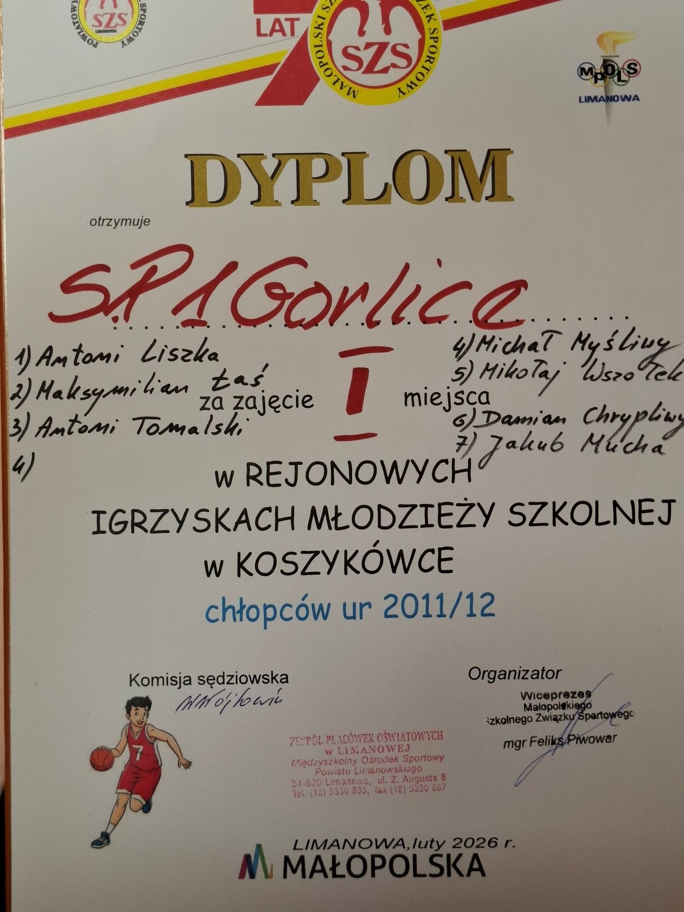 Koszykówka – zdobywamy ,,ZŁOTO” na zawodach rejonowych IMS