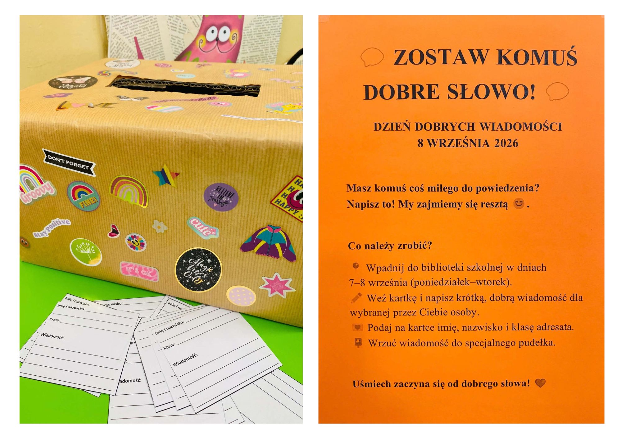 Słowa, które budują świat. Podsumowanie Dnia Dobroczynności oraz Dnia Dobrych Wiadomości w bibliotece